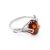 Delicate Sterling Silver Ring With Oval Cut Amber The Crocus, Ring Size: 5 / 15.5, image 