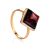 Square Cut Amber Ring In Gold The Ovation, Ring Size: 4 / 15, image 