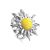 Sun Shaped Silver Ring With Butterscotch Amber The Helios, Ring Size: 6.5 / 17, image 