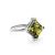 Geometric Silver Ring With Square Amber Stone The Athena, Ring Size: 6.5 / 17, image 