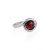 Refined Silver Ring With Bright Cherry Amber The Berry, Ring Size: 5.5 / 16, image 