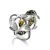 Эффектное кольцо «Тропиканка» из серебра и зелёного янтаря 18.5, Ring Size: 13 / 22, image 