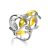 Изящное ажурное кольцо из серебра и лимонного янтаря «Тропиканка»  18.5, Ring Size: 13 / 22, image 