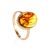 Amber With Inclusion In Gold Ring The Clio, Ring Size: 6 / 16.5, image 