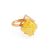 Stylish Golden Ring With Amber The Picasso, Ring Size: Adjustable, image 