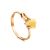 Refined Golden Ring With Honey Amber, Ring Size: 5.5 / 16, image 