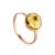 Unique Amber Ring In Gold The Clio, Ring Size: 6.5 / 17, image 