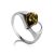 Яркое кольцо «Эвридика» из серебра и янтаря зелёного цвета 16, Ring Size: 10 / 20, image 