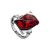 Яркое необычное кольцо из серебра и формованного янтаря «Генезис» 18, Ring Size: 13 / 22, image 