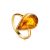 Gold Plated Cognac Amber Ring The Pulse, Ring Size: Adjustable, image 
