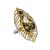 Эффектное кольцо «Павлин» из серебра с позолотой и зелёного янтаря 17.5, Ring Size: 12 / 21.5, image 