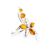Classic Silver Floral Ring With Amber Stones The Verbena, Ring Size: 9.5 / 19.5, image 