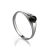Изящное серебряное кольцо «Капри» с зелёным янтарём 16, Ring Size: 10 / 20, image 