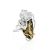 Gorgeous Silver Handcrafted Cocktail Ring With Green Amber The Dew, Ring Size: Adjustable, image 