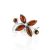 Floral Silver Ring With Amber Petals The Verbena, Ring Size: 5 / 15.5, image 