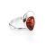 Sterling Silver Ring With Amber Stone The Orion, Ring Size: 5 / 15.5, image 