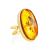 Amber With Inclusions Cocktail Ring In Gold Plated Silver The Clio, Ring Size: Adjustable, image 