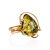 Green Amber Cocktail Ring In Gold Plated Silver Ring The Rialto, Ring Size: Adjustable, image 