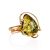 Green Amber Cocktail Ring In Gold Plated Silver Ring The Rialto, Ring Size: Adjustable, image 