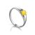 Кольцо из серебра 925 пробы с натуральным медовым янтарём «Капри» 16, Ring Size: 9.5 / 19.5, image 