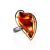 Handcrafted Amber Cocktail Ring In Gold Plated Silver The Rialto, Ring Size: Adjustable, image 