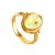 Amber Gold Plated Ring With Inclusions The Clio, Ring Size: Adjustable, image 