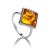 Silver Adjustable Ring With Lemon Amber The Ovation, Ring Size: Adjustable, image 
