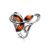 Silver Floral Ring With Bright Amber Stones The Verbena, Ring Size: 4 / 15, image 
