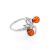Красивое кольцо из серебра с янтарём «Галатея» 16, Ring Size: 13 / 22, image 