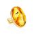 Bold Amber Gold Plated Ring With Inclusions The Clio, Ring Size: Adjustable, image 