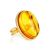 Amber Gold Plated Cocktail Ring With Insects The Clio, Ring Size: Adjustable, image 
