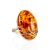 Gold Plated Amber Adjustable Ring The Meridian, Ring Size: Adjustable, image 