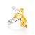 Bright Amber Floral Ring In Sterling Silver The Verbena, Ring Size: 5 / 15.5, image 
