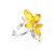 Bright Lemon Amber Floral Ring In Silver The Verbena, Ring Size: 5.5 / 16, image 
