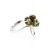 Silver Floral Ring With Green Amber Stones The Dandelion, Ring Size: 5 / 15.5, image 