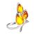 Sterling Silver Floral Ring With Amber The Verbena, Ring Size: 11 / 20.5, image 