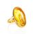 Amber With Inclusions Cocktail Ring In Gold Plated Silver The Clio, Ring Size: Adjustable, image 
