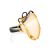 Refined Gold-Plated Open Ring With Genuine Mammoth Ivory The Era, Ring Size: Adjustable, image 