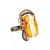Оригинальное кольцо из филигранного серебра с янтарём «Версаль» б/р, Ring Size: Adjustable, image 