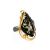 Gold Plated Cocktail Ring With Green Amber The Rialto, Ring Size: 9.5 / 19.5, image 