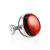 Bold Amber Adjustable Ring In Silver The Glow, Ring Size: Adjustable, image 