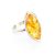 Sterling Silver Ring With Bold Amber Stone The Amaranth, Ring Size: 5 / 15.5, image 