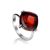 Sterling Silver Ring With Deep Red Amber The Byzantium, Ring Size: 5.5 / 16, image 