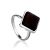 Geometric Silver Ring With Cherry Amber The Ovation, Ring Size: Adjustable, image 