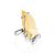 Stylish Gold-Plated Silver Ring With Natural Mammoth Tusk the Era, Ring Size: Adjustable, image 