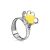 Stylish Silver Perforate Ring With Amber The Geneva, Ring Size: 5 / 15.5, image 