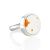 Designer Silver Adjustable Ring With White Amber, Ring Size: Adjustable, image 