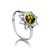 Sterling Silver Ring With Green Amber The Helios, Ring Size: 3.5 / 14.5, image 