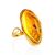 Amber Gold Plated Cocktail Ring With Inclusions The Clio, Ring Size: Adjustable, image 