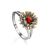 Cognac Amber Ring In Gold Plated Silver The Barbados, Ring Size: 12 / 21.5, image 